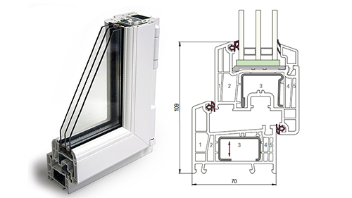 Балконный блок 1500 x 2200 - REHAU Delight-Design 40 мм Дубна