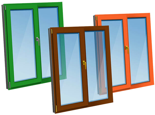Цветные пластиковые окна - коричневые, серые по доступной цене фото Дубна